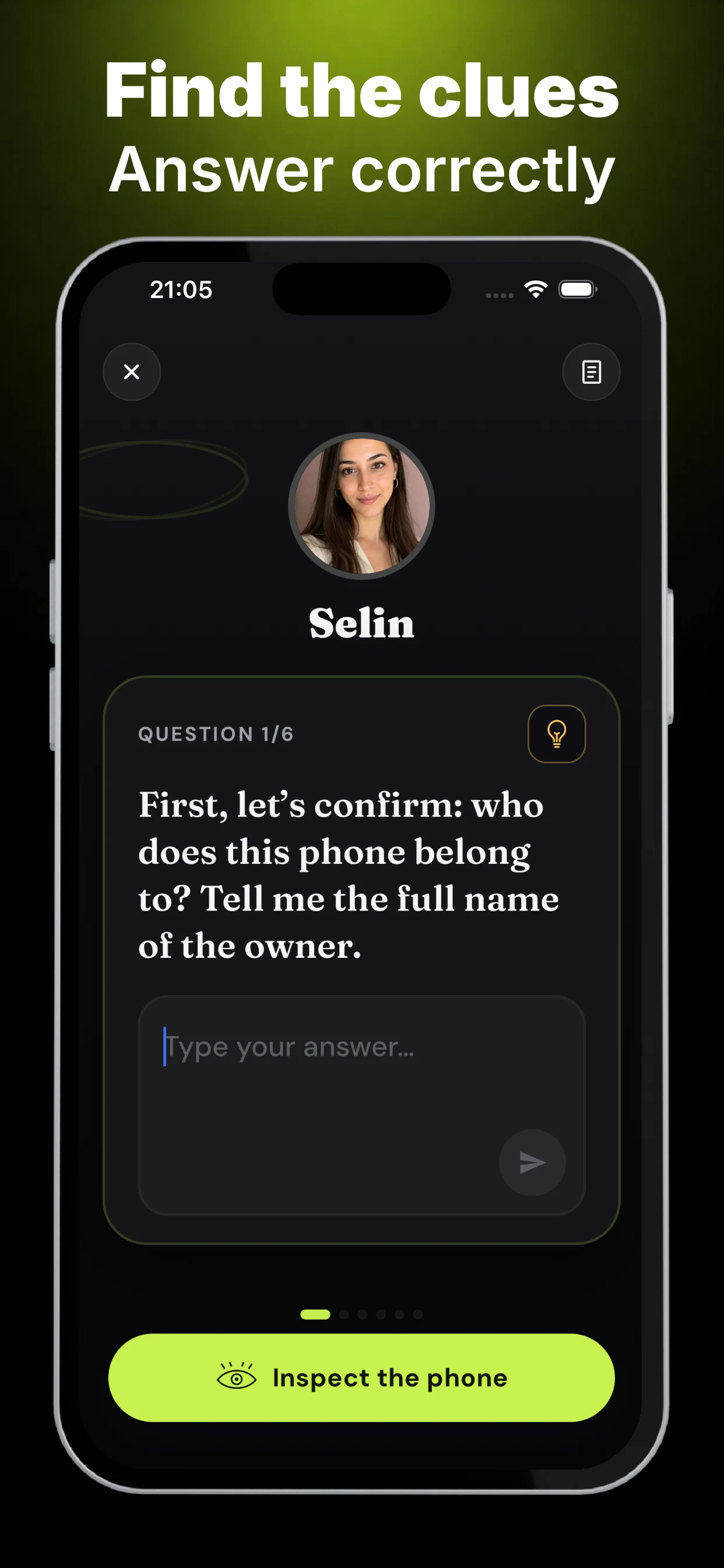 Answering a clue question in Peeked