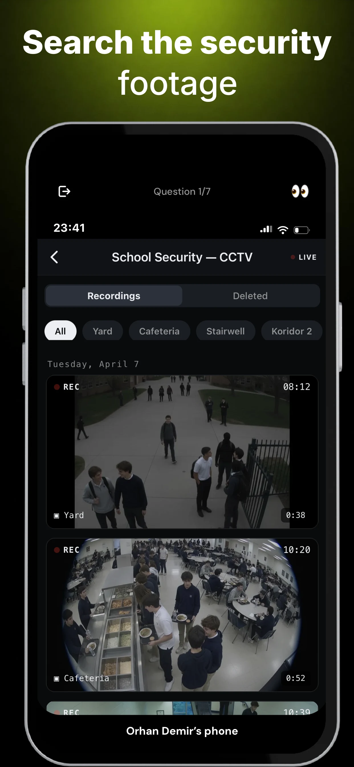 Reviewing fictional CCTV evidence in Peeked